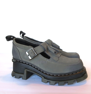 Dr Martens Corran Mary Jane Shoe (Size 9) Waxy Suede Platform Heel
