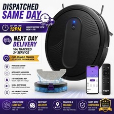 Robot Vacuum 3in1 Mop 4KPa Suction 140Min App Voice Control FAST DELIVERY UK