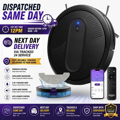 Saugroboter 3in1 Wischmopp 4KPa Saugleistung 140Min App Sprachsteuerung SCHNELLE LIEFERUNG UK