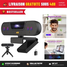 Webcam 4K USB avec Microphone Autofocus 85° Grand Angle VIZOLINK W8GS