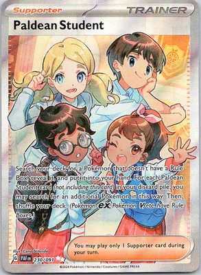 Pokemon Paldean Student 230/91 Paldean Fates Ultra Rare Holo NM TCG Supporter