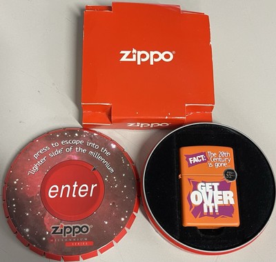 ZIPPO 1999 MILLENNIUM SERIES GET OVER IT ORANGE MATTE LIGHTER SEALED IN BOX #102