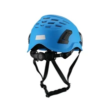Blue Safety Helmet Hard Hat – Adjustable Chin Strap + Vented Head Protection