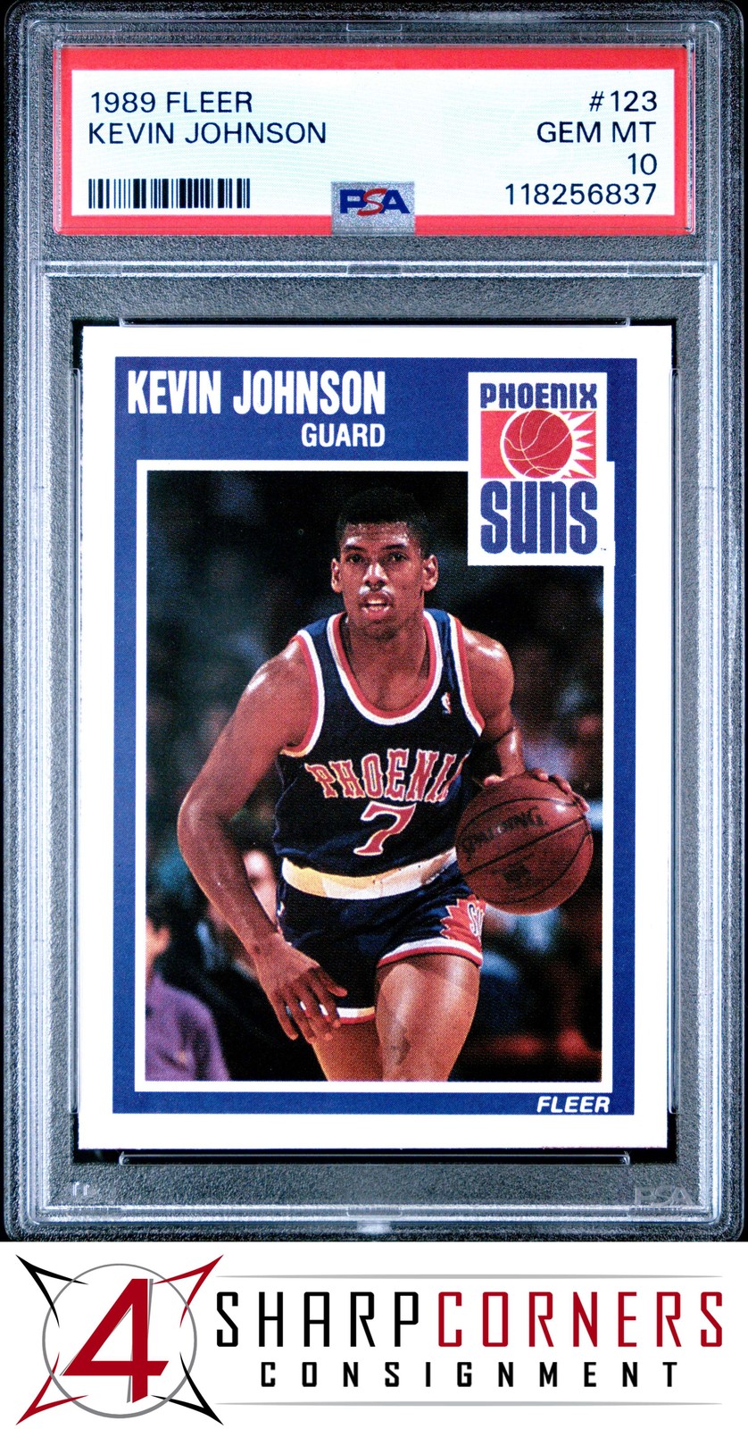 1989 FLEER #123 KEVIN JOHNSON RC SUNS PSA 10