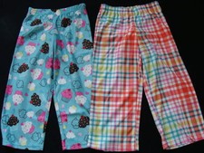 NWT Girls 2 Pair Fleece Pajama Pants Size 4 5 Winter Pjs Sleep Bottoms XS NEW