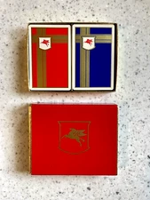 Sunoco Mobil Esso Vintage Double Deck "Redislip" Playing Cards - Original Box