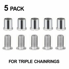 Bicycle M8 Chainring Bolts and Nuts- 5 Sets -for Triple Chainring, 12.9mm Height