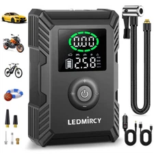 LEDMIRCY Air Compressor Tire Inflator Fits Car Moto Bike Tires Air Pump Portable
