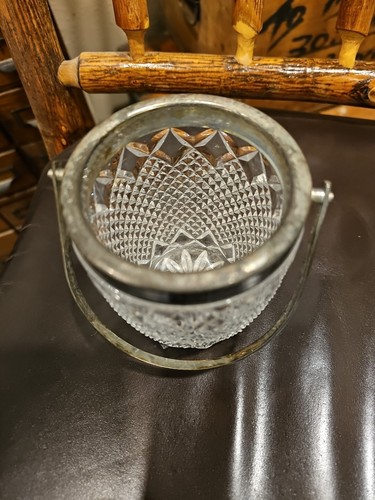 Vintage Hollywood Regency Style  Cut Crystal and Silver Ice Bucket - Picture 6 of 9