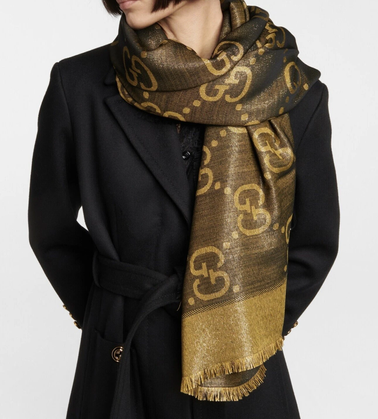 Écharpe mélange laine métallique Gucci GG