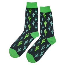 NWT Green Cactus Dress Socks Novelty Men 8-12 Crazy Fun Sockfly
