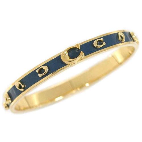 COACH authentic bracelet pegged signature bangle gold lake plated brass enamel  - Foto 1 di 3