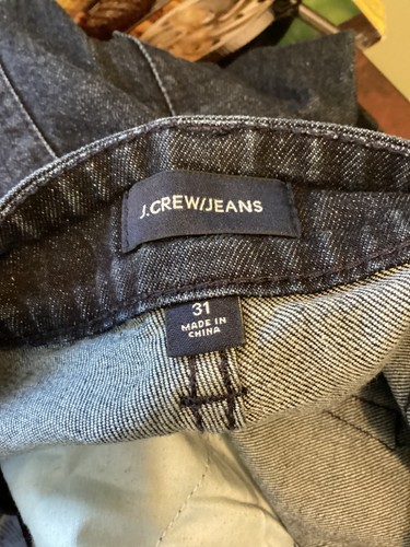 J. Crew Jeans Womens Sz 31 High Rise Stretch Dark Wash Wide-Leg Blue Denim - Picture 7 of 8