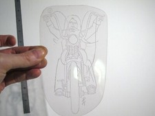 vtg 1960s 1970s Tattoo acetate stencil Freedom Rider Chopper signed HAR4