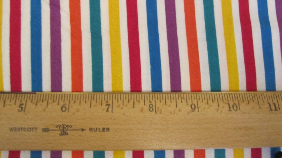 Призмы хлопчатобумажной ткани Hoffman International яркие полоски на белом 2 ярда 23 x 40 - Изображение 4 из 4