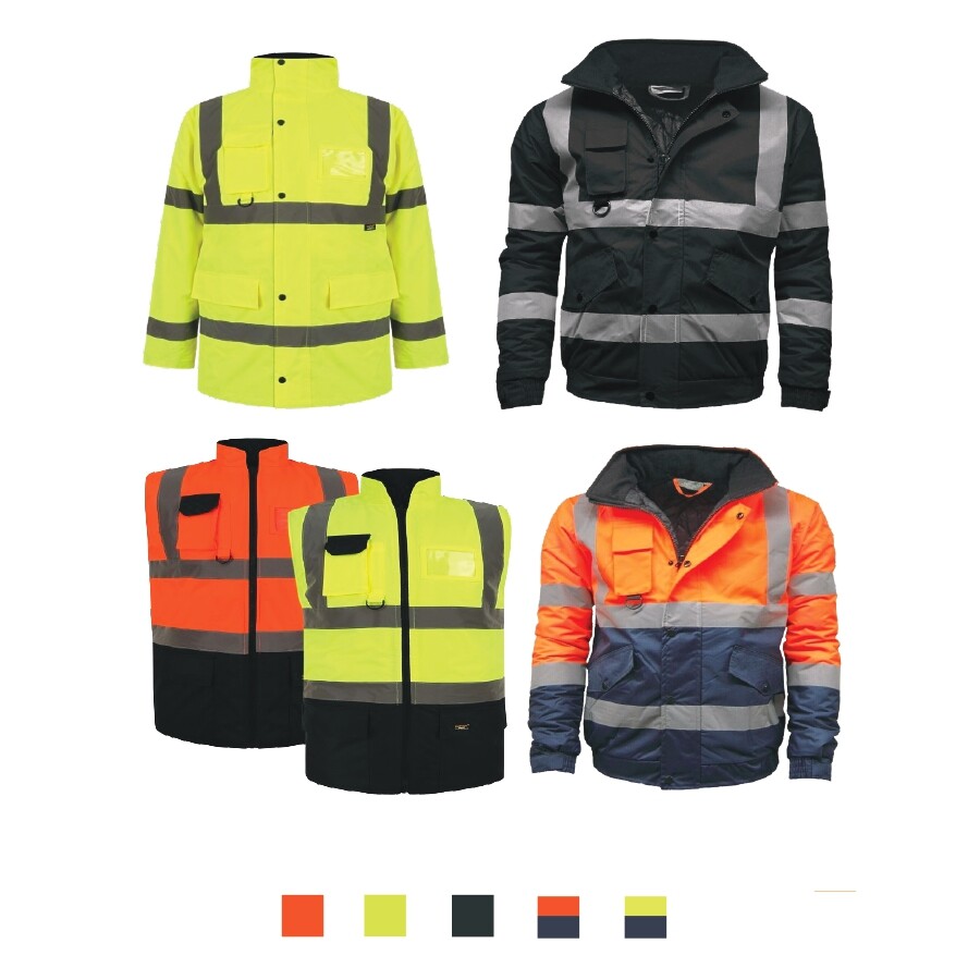 Hi Vis Viz Bomber Parka Jacket High Visibility Waterproof Body