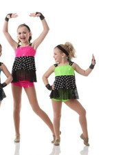 Group Lot of 7 Child XS Pink 3  Green 4 Dance Costume w/Mitts Cooties