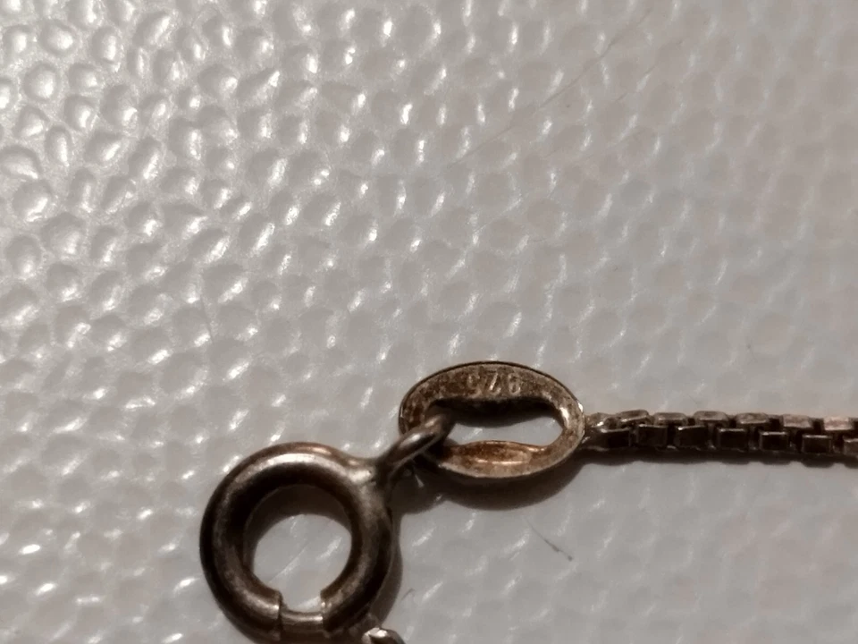 VINTAGE ANNI 90 CIONDOLO A GOCCIA E PIETRE CON COLLANA IN ARGENTO 925 - Immagine 4 di 4