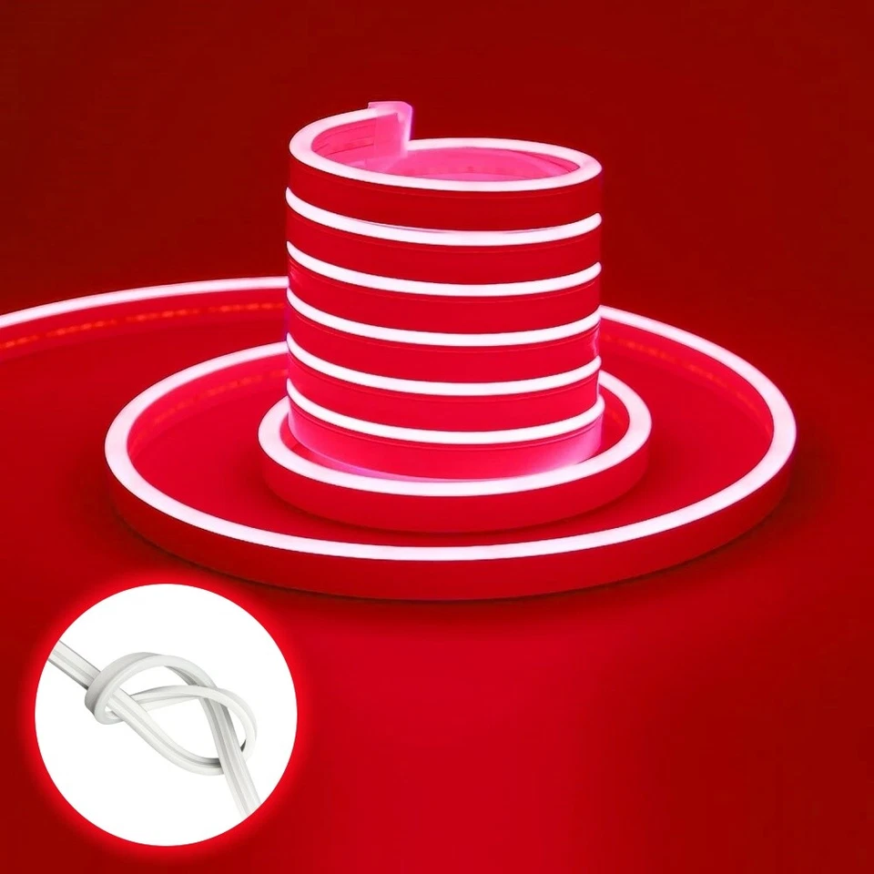 100ft LED Flex Neon Rope Light Strip Building Wedding Garden Sign Decor Outdoor - Image 3 of 4