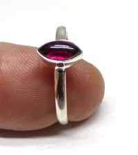 Handmade 925 Sterling Silver Marquise Garnet Stone 8 x 4 mm  Ring Size H - U