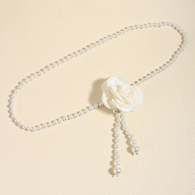 Narrow Floral Women Decorative Belt Camellia Pearl Waist  display picture 2