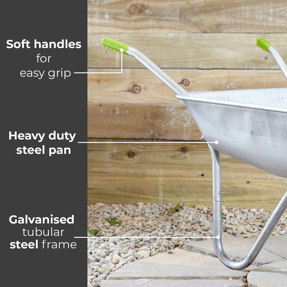 Rust Proof Wheelbarrow Crystals 65L Heavy Duty Galvanised Steel ...