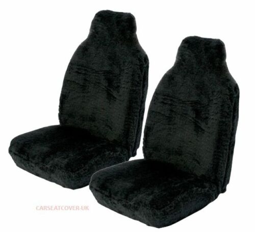 VAUXHALL VXR8 - Przednia para luksusowych gładkich czarnych pokrowców na fotele samochodowe ze sztucznego futra - Zdjęcie 1 z 6