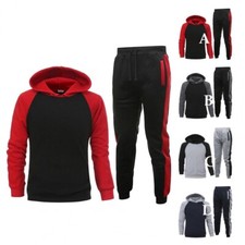 MEN S Tracksuit Hoodie set jogger Warm Sweatsuit Soft Full Activewear Sportswear