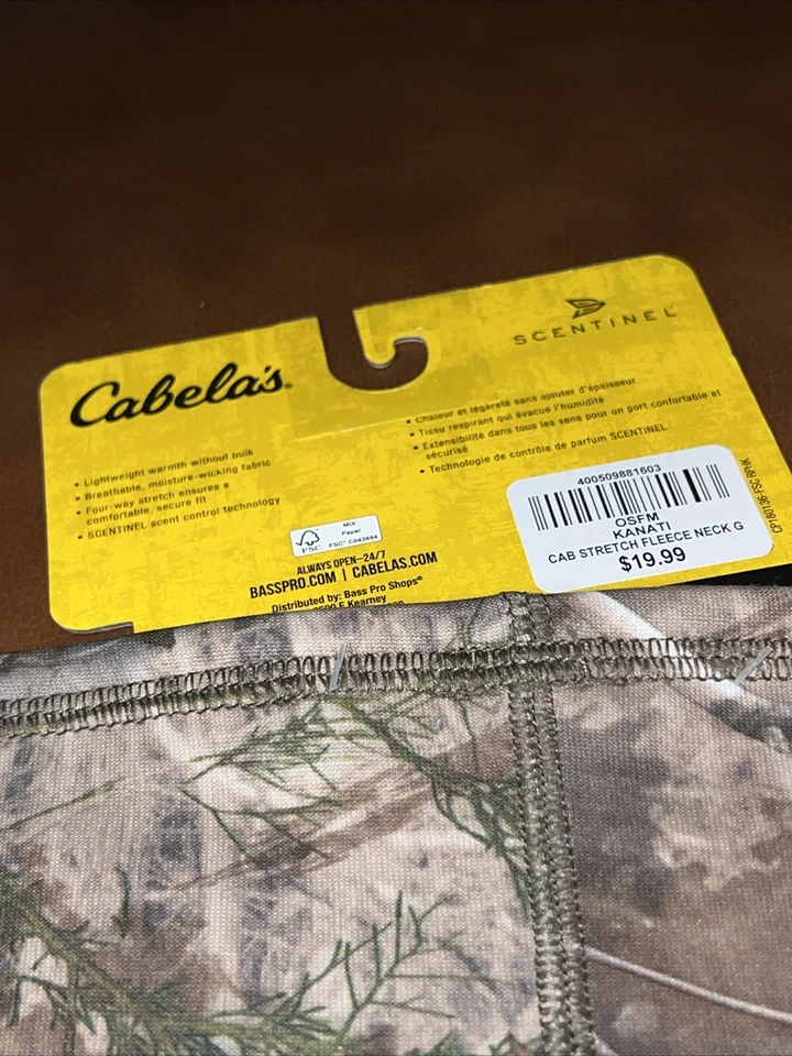 CABELA'S MIDWEIGHT KANATI CAB STRETCH FLEECE NECK GAITER CAMO New - Image 3 of 3