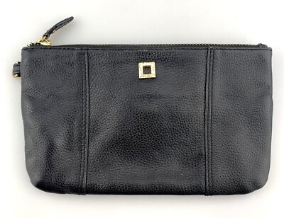 Lodis Bag Leather Pouch Designer Black Pebbled Leather Clutch Phone Pocket