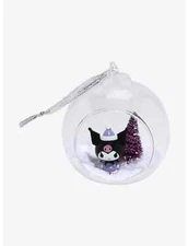 Kuromi Snowscape Glass Ornament - New