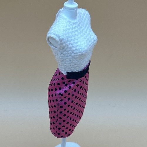 Barbie Doll Dress Pink White Polka Dots Replacement Doll Clothes 2015 DNT85 - Picture 8 of 14