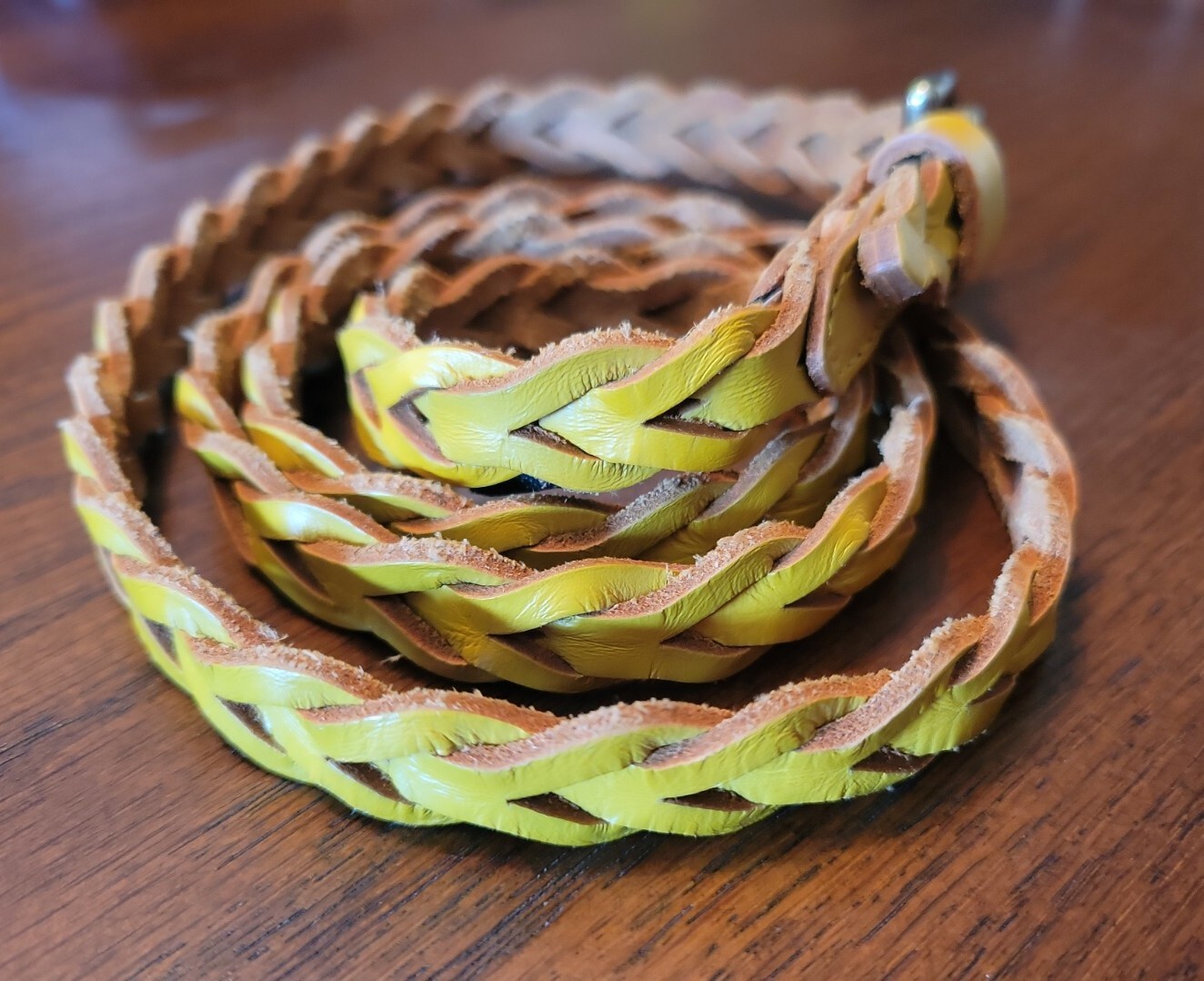 J.Crew Mustard Yellow Leather Braided Skinny Belt… - image 7