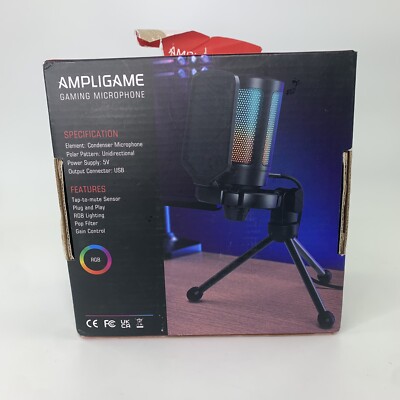 FIFINE ampligame USB Microphone for Gaming Streaming with Pop Filter Shock Mount