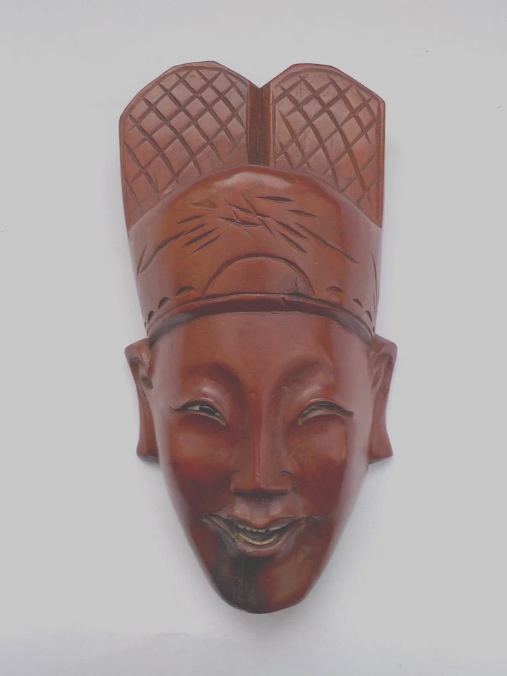 Orientalisch asiatische Holzmaske geschnitzte Volkskunst aus Palisander? 20 cm - Bild 1 von 4