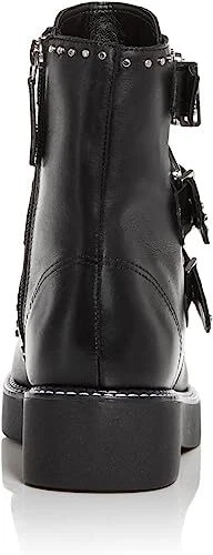 Botas de combate Schutz Caligas negras con tachuelas y correas con hebilla cremallera lateral punta redonda - Imagen 4 de 6