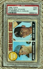 1968 Topps #287 White Sox Rookies Mickey Abarbanel Cisco Carlos PSA 7 Near Mint