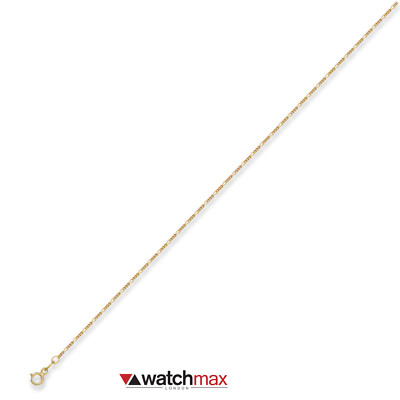 Klassische Figarogoldkette 1,3 mm 9 kt 9 Karat Italienisches Gold Halskette für Damen