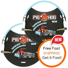 2 Pack Pig Hog PCH1DBR "Daphne Blue" 1' Angle / Angle Patch Cable - NEW