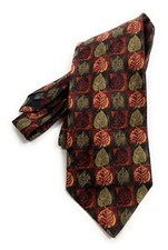 Ermenegildo Zegna Geometric Leaf Silk Necktie Made In Italy