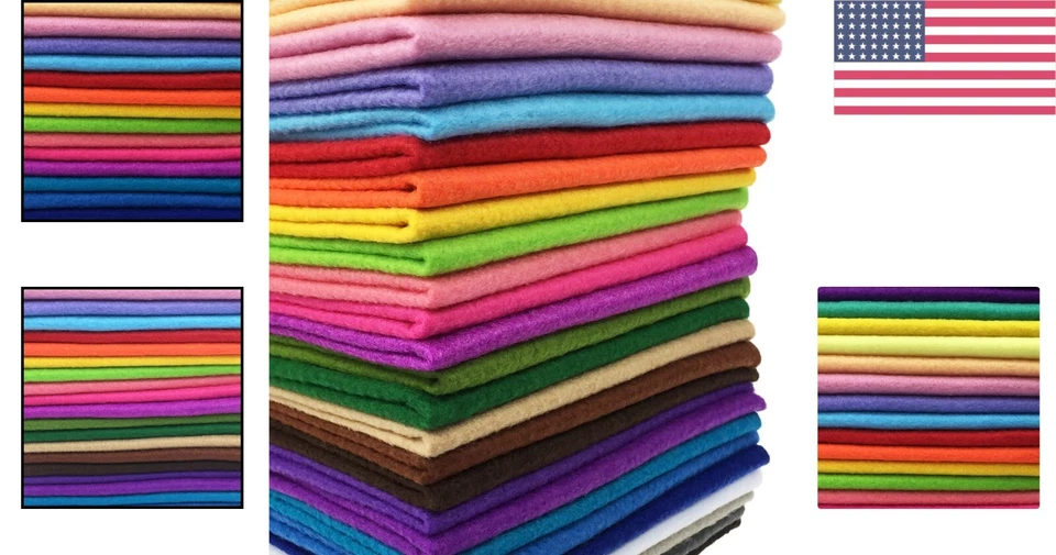 28-Piece Assorted Color Felt Pack - 1.4mm Thick Soft Fabric for DIY Crafts - Image 2 of 4