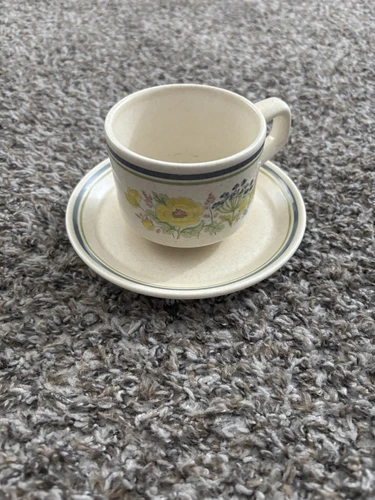 Temper-Ware by Lenox Summer Spice Tea Coffee Mug & Saucer Plate Floral USA MCM