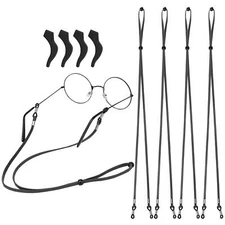 4 Pack Leather Eyeglass Straps Adjustable Sunglasses Neck Lanyard for Men Women