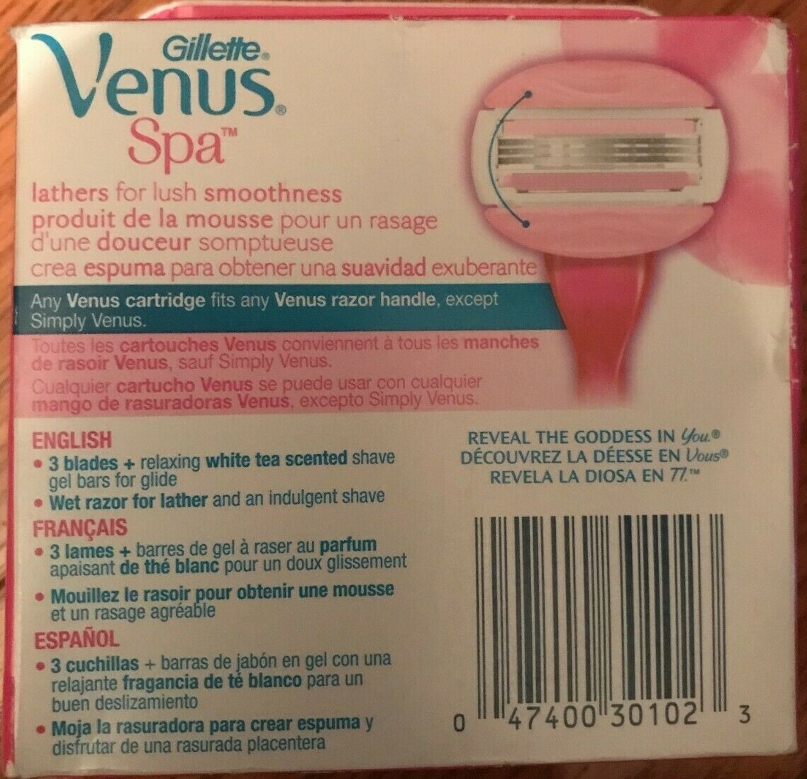 Gillette Venus Spa Women's Razor Refills, 4 Cartridges per pack