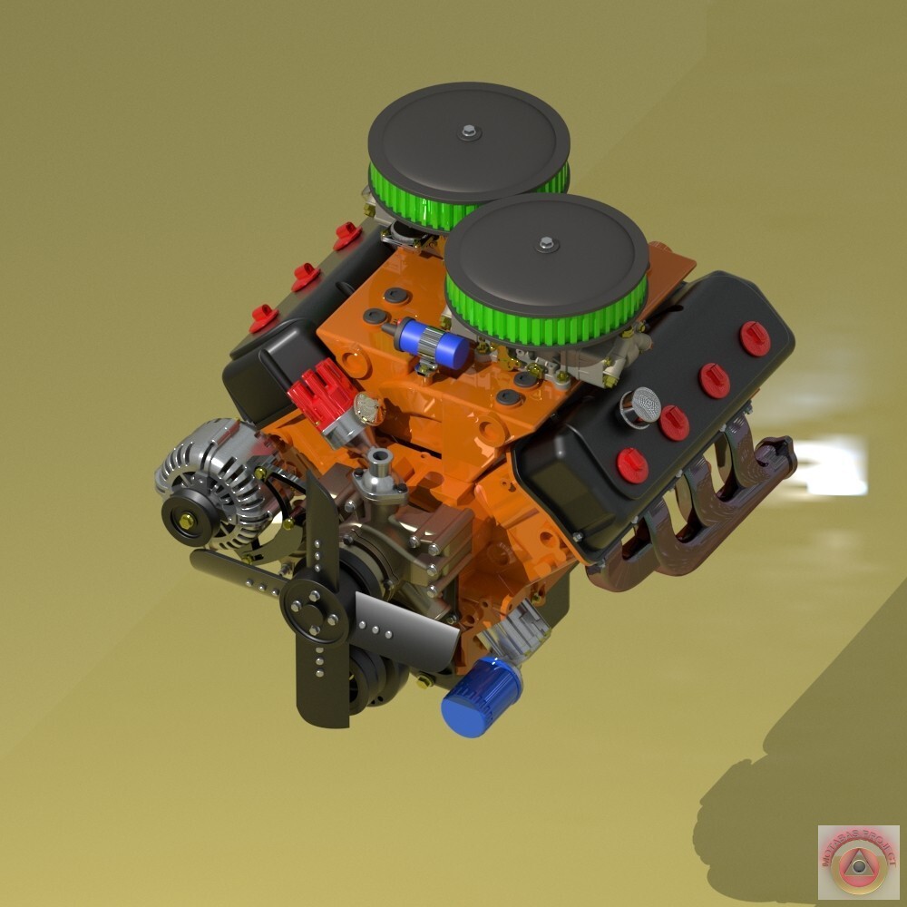 1:25-1:24 Scale Hemi 426 Cross Ram Engine Kit Resin Printed