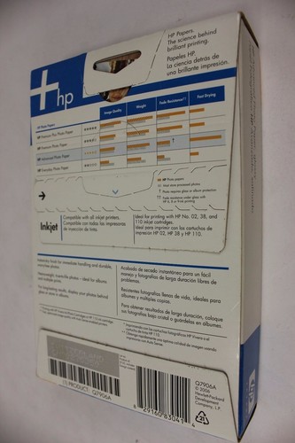 New Advanced HP Photo Paper 4x6" 100 Sheets Glossy Q7906A Inkjet Printers - Picture 2 of 3