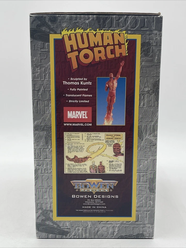 Mini Estatua de Los Cuatro Fantásticos Marvel de la Antorcha Humana Bowman Designs LE 225 De 4000 Foto 4 de 4