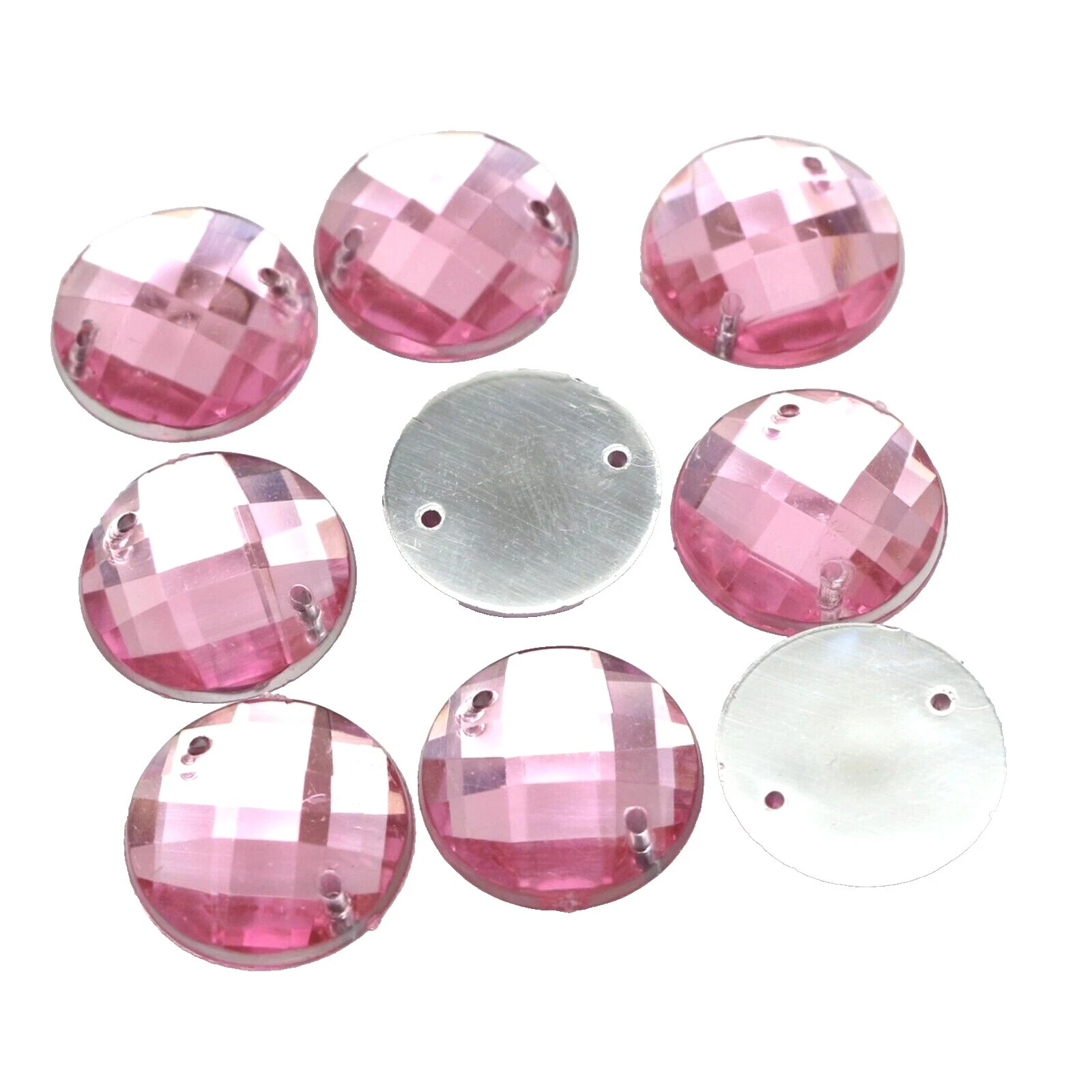 Acrylic Round 2-Hole Flat Button Craft Buttons
