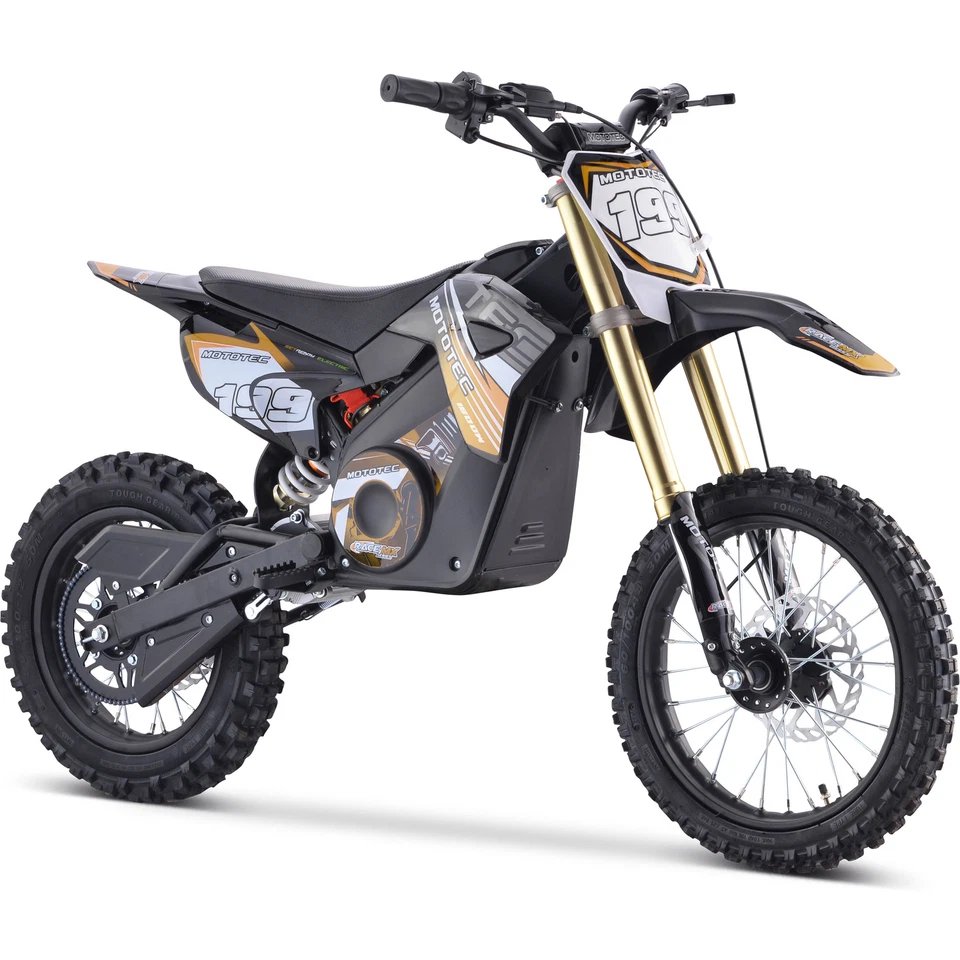 Bicicleta elétrica MotoTec Dirt Bike Pro lítio 1800W 48V laranja - Imagem 3 de 4
