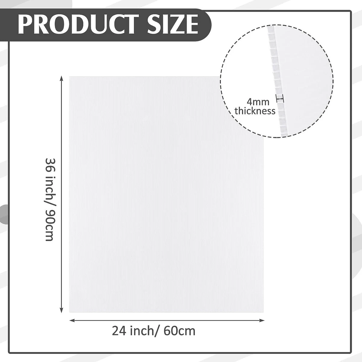 24 x 36 White Plastic Corrugated Sheets